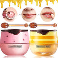 2 Pack Bee Lip Balm Honey Pot, Honey & Strawberry Lip Mask Propolis Lip Mask Moisturizing Hydrating Prevention Dry and Cracked Lip Scrubs Exfoliator (Honey+Strawberry)