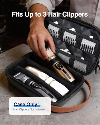 Luxtude Hair Clipper Case Hard Travel Organizer - Black / Medium