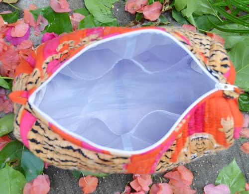 Cotton Cosmetic Toiletry Bag - Pattern 2 Travel Organizer Small, Medium, Large