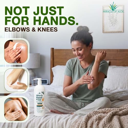 Miracle Hand Repair Cream for Dry Cracked Hands - 32 Oz, 60% Aloe Vera, Pack of 1
