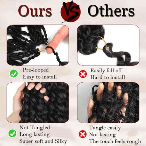 120 Strands Crochet Hair 12 Inch 1B - Easy Install, Soft Curly Protective Style