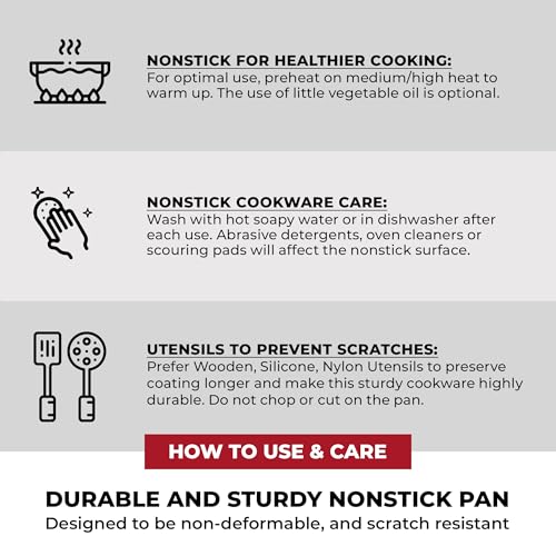 8-Inch Dual Skillet Pan for Omelets & Frittatas - Cast Aluminum, Non-Stick, Reversible