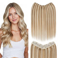 12 Inch Clip-In Hair Extensions #12P613 Golden Brown Blonde Mixed - V-Shaped Weft