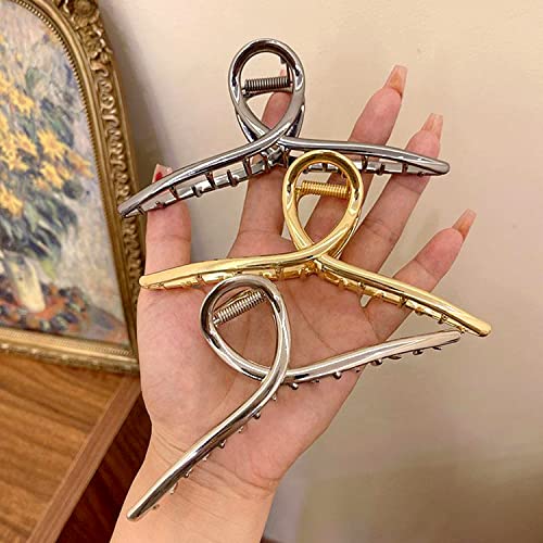 Big Metal Butterfly Hair Clips Set - 5.1 Inch Large Hair Accessories for Thick, Long Hair, 3 Colors - Variation of MetalHairClips3