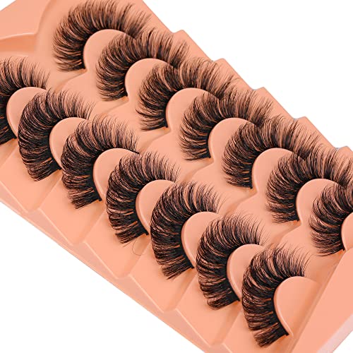 JIMIRE Mink Lashes 18MM Fluffy 6D Wispy False Eyelashes Volume Thick Dramatic Fake Lashes Natural Look Like Eyelash Extensions Pesta?as 7 Pairs Pack