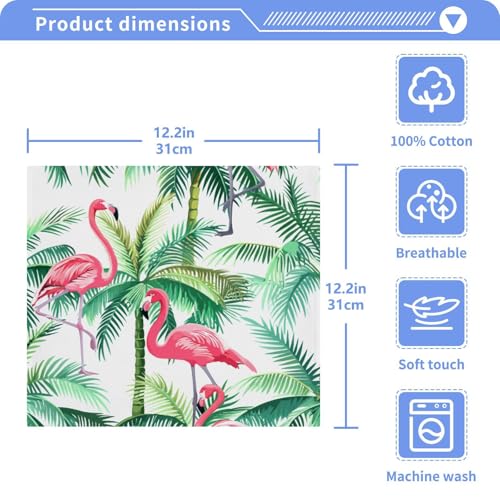 6-Pack Pink Flamingos Cotton Washcloths - 12x12in Soft Absorbent Face & Body Towels, Variation of THIS listing E211