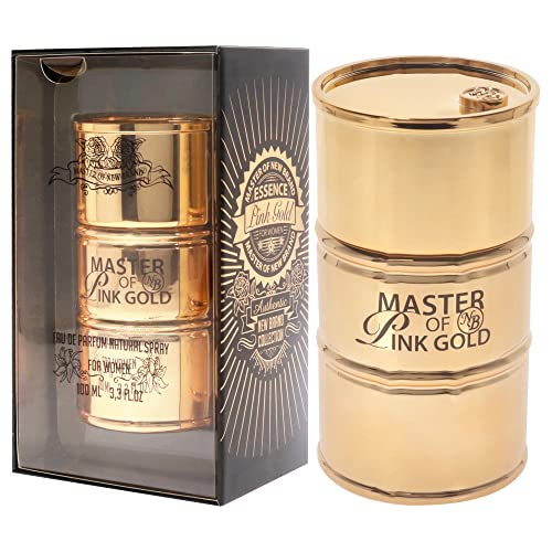 Pink Gold Women Perfume Set - Long Lasting Vanilla & Jasmine Fragrance, 3.3 oz Pack of 2