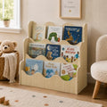 NACHES Montessori Kids Bookshelf Display Rack - Wave Middle Natural