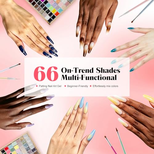 66 Colors Gel Nail Polish Palette Multi-Color Ombre Nail Art Kit