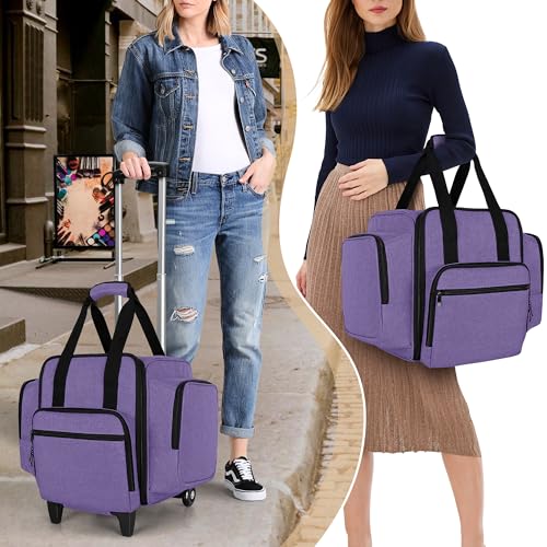 Purple Rolling Nail Polish Organizer Holds 144 Bottles with Carrying Handles