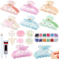 DIY Hair Claw Clip Kit with Rhinestones and Decorations - Classic