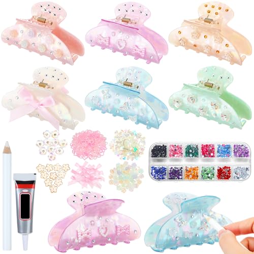 DIY Hair Claw Clip Kit with Rhinestones and Decorations - Classic