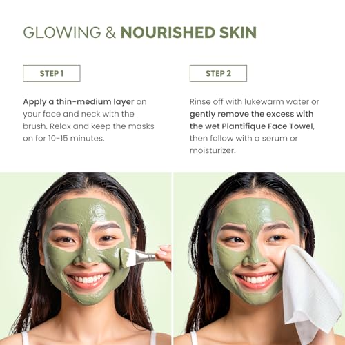 PLANTIFIQUE Korean Skincare Clay Mask ? Hydrating Mud Mask with Avocado & Superfoods, Dermatologist-Tested for Face & Body ? Vegan, 3.4 Oz/100ml (Pack of 2)