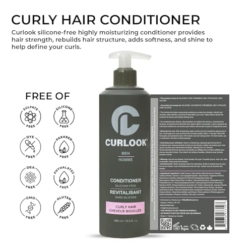 Men's Curly Hair Conditioner Silicone-Free 400ml - Nourishing & Restoring