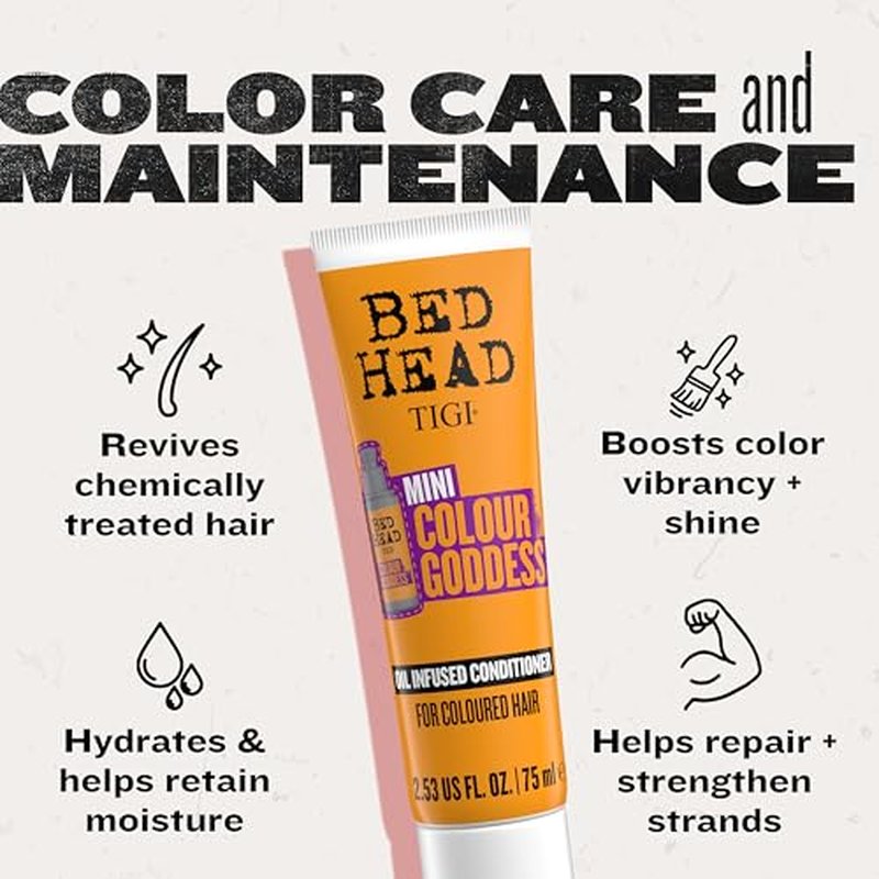 Bed Head by TIGI Colour Godess Conditioner Travel Mini ? Oil Infused Conditioner for Color Treated Hair, 2.53 fl oz