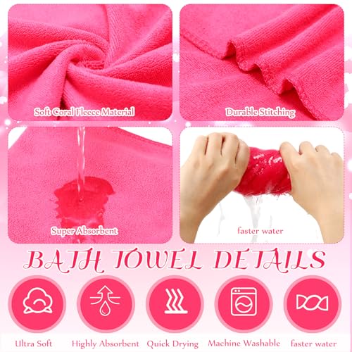 Inflatable Foot Spa Kit with Towels for Kids - Rose Red 12 Pieces