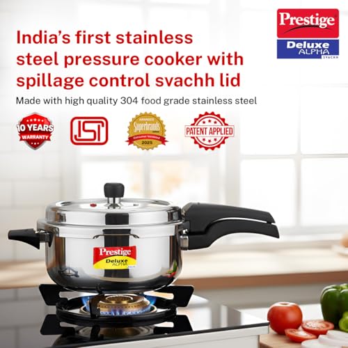 Senior 4L Stainless Steel Pressure Cooker with Safety & Induction Base