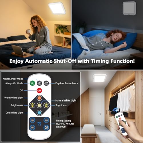 Rechargeable Motion Sensor Closet Light 3CCT 7-Inch 6000mAh Battery Operated Ceiling Light