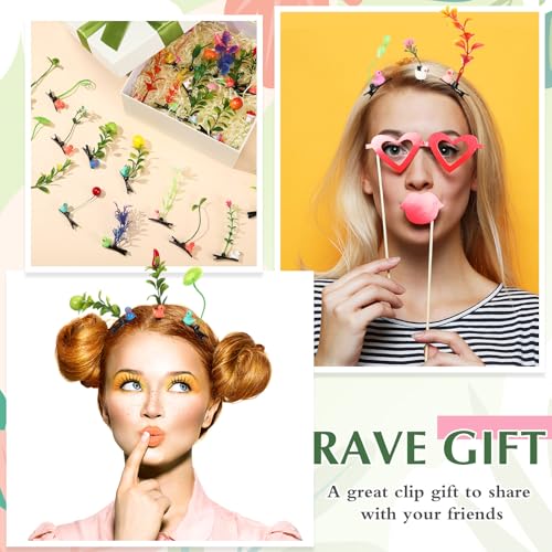 200 Pcs Rave Hair Clips Set - Colorful Plant & Duck Hair Accessories with Variation of 200 / Mixed
