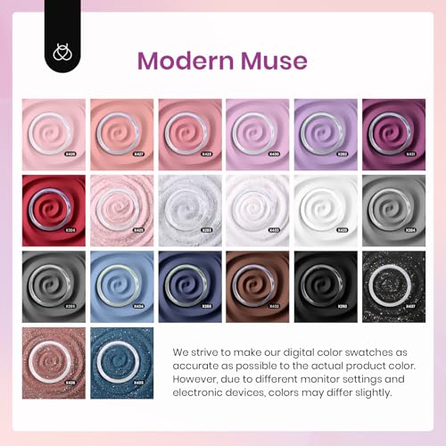 Beetles Dip Powder Nail Kit Starter, 20 Colors Nude Pink Blue Glitter Dipping Powder Set with Base Top Coat Activator for Nail Art Manicure Modern Muse Collection