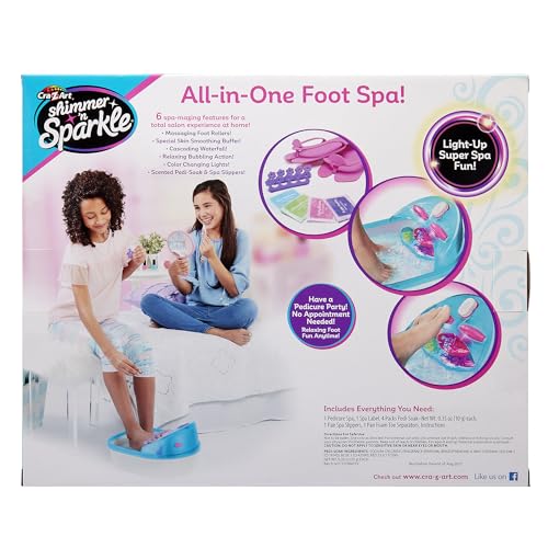 Cra-Z-Art Shimmer 'n Sparkle 6-in-1 Kids Foot Spa with Massaging Rollers & Light-Up Waterfall