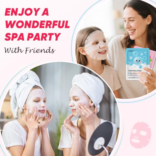 12 Pack Hydrating Face Masks for Women - Moisturizing Skin Care Set