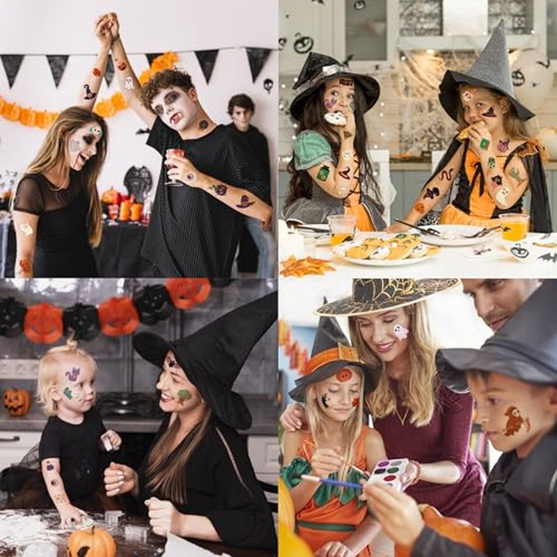 190 PCS Halloween Tattoos for Kids - Halloween Party Favors - Halloween Games Treats Toys Gifts Crafts Party Favors Supplies [Halloween Makeup]