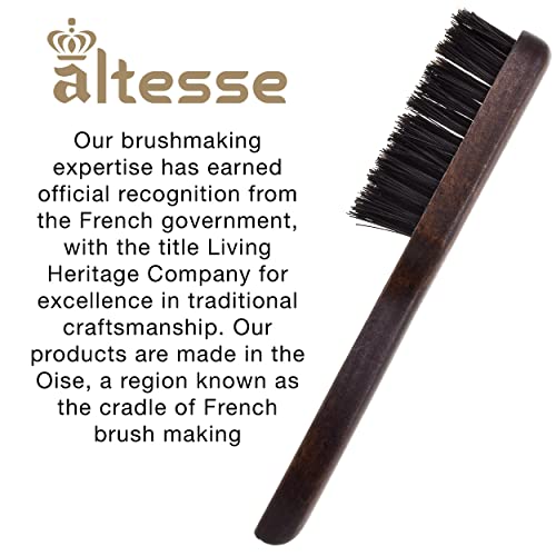 Altesse 320 PM Boar Bristle Beard Brush for Men Beard and Mustache Beard Grooming Kit Dark Beechwood Small Beard Brush Mini with 3 Rows of 100% Firm Boars Hair Beard Brush (5.5") Handmade in France