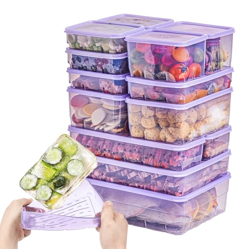 26pcs Freezer Food Storage Containers with Lids - Twist Release & Flexible Design - BPA Free - Variation of THIS listing