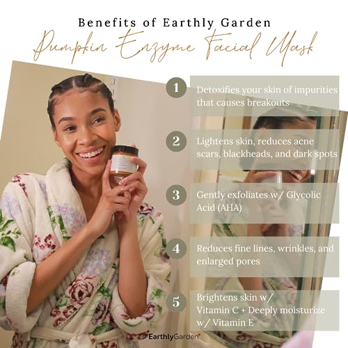 EarthlyGarden Pumpkin Enzyme Face Mask 4 oz – Brightening Vegan Facial Treatment