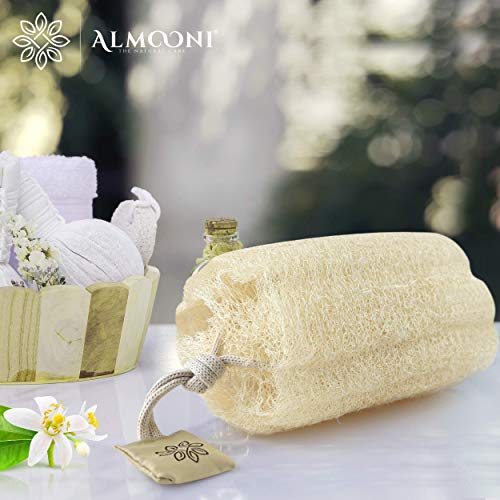 Natural Egyptian Shower Loofah Sponge & Pad Bundle for Exfoliating Skin