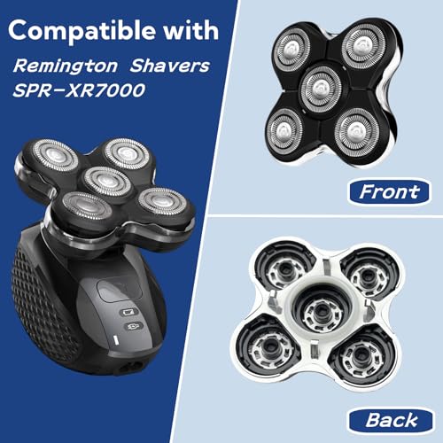 Gray Replacement Head for Remington Balder Pro XR7000 Shaver - Compatible with 5 Dual Track Blades