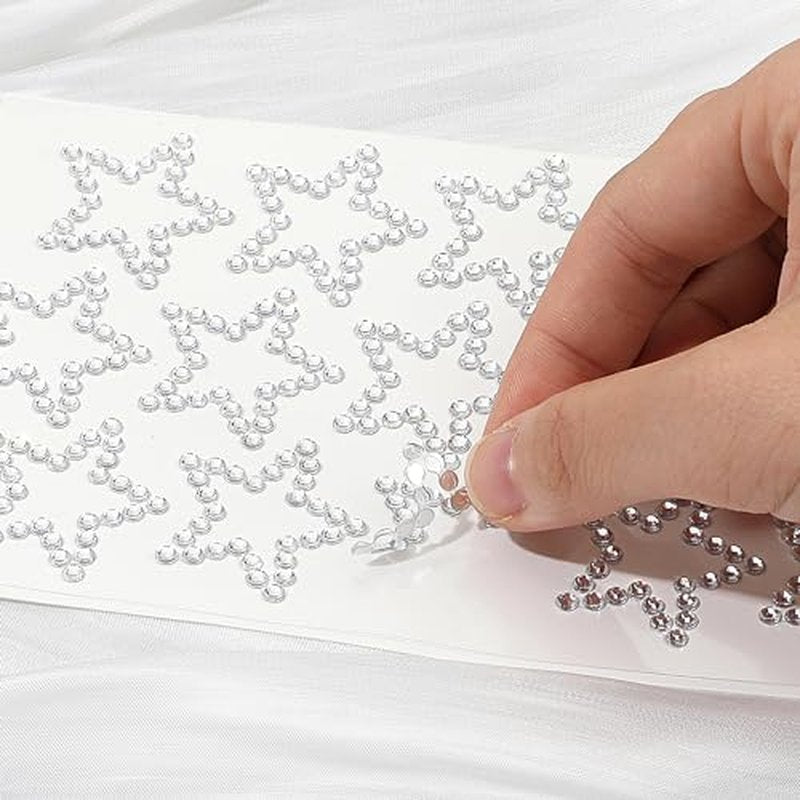 5Pcs Rhinestone Stickers Heart Numbers Letters Sticker Self-Adhesive Glitter Alphabet Jewels Decal Crystal Gemstone Border Art Sticker for Face Makeup Body Nail Craft Clothes Festival Decors