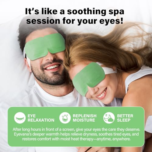 Eyevana 16 Pack Self-Heating Steam Eye Masks (Regular Unscented, 1 Count) for Dry Eyes & Puffiness