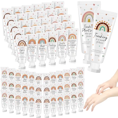 72 Pcs Teacher Appreciation Hand Cream Gift Set - Boho Rainbow Design