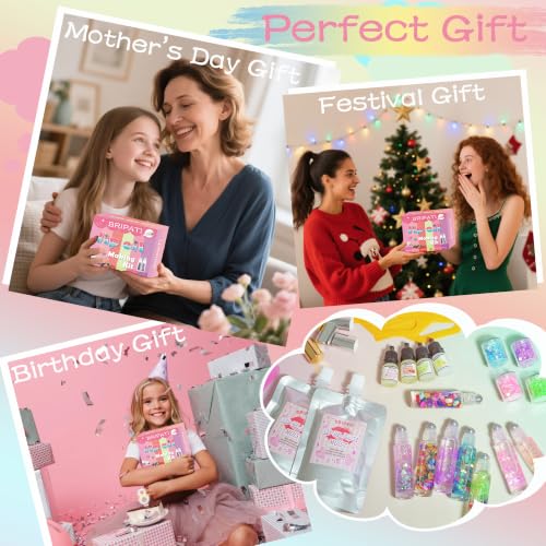Pink DIY Lip Gloss Making Kit with Roller Bottles & Accessories