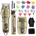 Soonsell Professional Hair Clippers for Men Cordless£¬ Mens Clippers and Grooming Set£¬Electric Shavers, Clippers and T-Blade Trimmers Set£¬Hair Cutting Kit LCD Display£¨Bronze