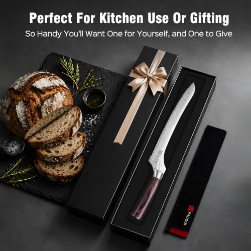 10-Inch Offset Sourdough Bread Knife with Serrated Blade & Gift Box