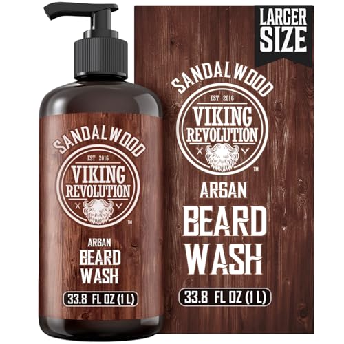 Beard Wash Sandalwood 33.8 fl oz - Hydrating Beard Shampoo for Growth & Softness