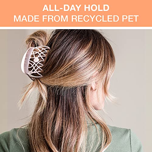 Scunci by Conair Large Hair Claw Clip, Clips For Thick Hair, Consciously Minded Eco-Friendly Clip in Blush Pink 1 Pack