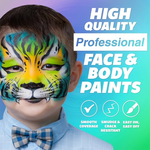 Kraze FX Peaks Face Paint Palette - 10 Metallic & Earth Tones for Festival Body Art, Travel Size