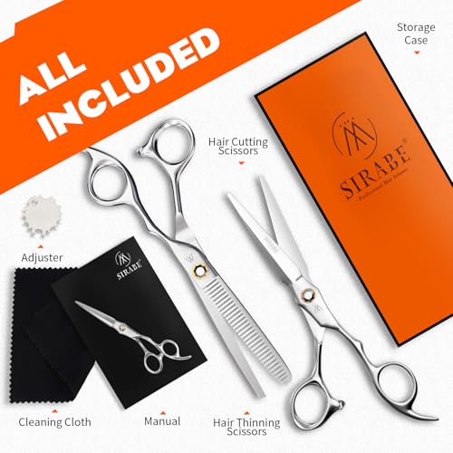 Professional Hair Cutting Scissors & Thinning Shears Set - Sharp Blades for Salon & Home Use