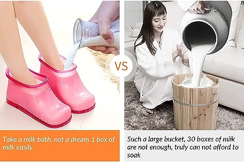 Portable Foot Spa Shoes with Massage Ball for Thermal Foot Soaking & Blood Circulation - Red, Medium