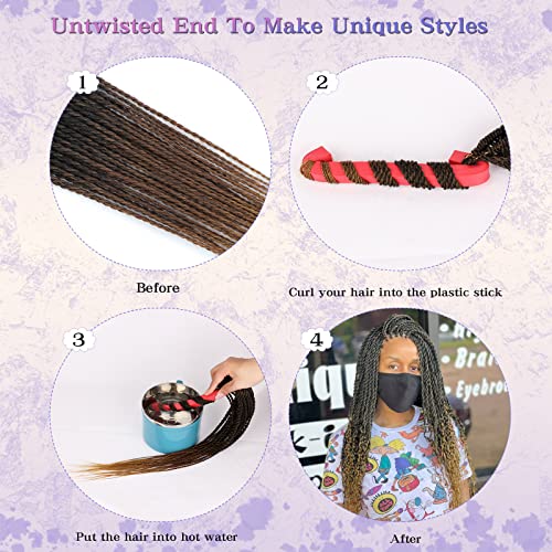 Senegalese Twist Crochet Hair 8 Packs - Ombre 24 Inch Pre-Looped Synthetic Braid - Black Women Style Variation 1B/30/27