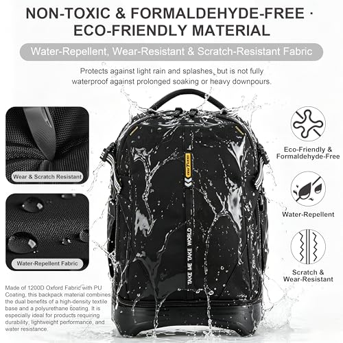 NEW TILAMI 18-Inch Expandable Rolling Backpack with Stair-Climbing Feature - Black