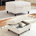 White Storage Ottoman Cube with Lid & Footrest - End of Bed Shoe Stool