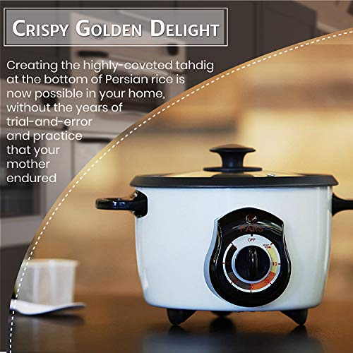 Pars 5 Cup Automatic Persian Rice Cooker with Tahdig, Non-Stick Pot