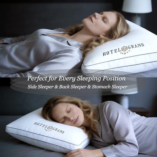 White Gusset King Pillows Set of 2 - Medium Firm Support Down Alternative