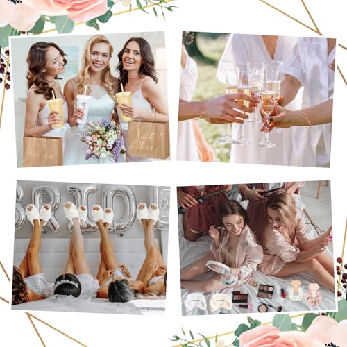 Bridesmaid Robe Set 56/42 Pcs Satin Sleepwear for Brides & Bridesmaids White Champagne