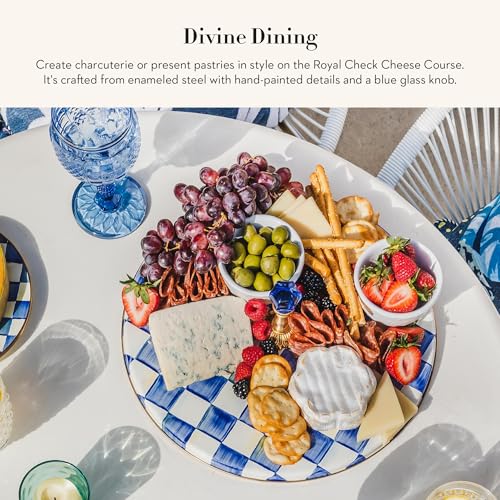 Charcuterie Serving Board - Blue & White Royal Check, MacKenzie-Childs, Variation of THIS listing
